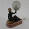 Art Deco Desk Lamp with Woman and Globe, 1920s, Image 11