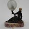 Art Deco Desk Lamp with Woman and Globe, 1920s 12