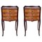 French Nightstands in Walnut with Drawers, 1940s, Set of 2, Image 1