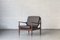 Easy Chair in Rosewood in Black Leather by Beka, Belgium, 1960s 1