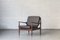 Easy Chair in Rosewood in Black Leather by Beka, Belgium, 1960s, Image 1