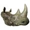 Sculpture Murale Rhino Trophy Head en Bronze avec Finition Patine Verte, 2021 1