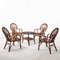 Rattan and Bamboo Garden Table & Chairs, Italy, 1960s, Set of 5 1
