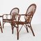 Rattan and Bamboo Garden Table & Chairs, Italy, 1960s, Set of 5 2