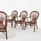 Rattan and Bamboo Garden Table & Chairs, Italy, 1960s, Set of 5, Image 4