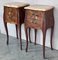 Antique French Louis XV Marquetry & Marble Nightstands, 1900s, Set of 2 4