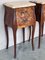 Antique French Louis XV Marquetry & Marble Nightstands, 1900s, Set of 2 8
