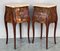 Antique French Louis XV Marquetry & Marble Nightstands, 1900s, Set of 2 5