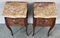 Antique French Louis XV Marquetry & Marble Nightstands, 1900s, Set of 2 7