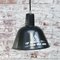 Lámparas colgantes industriales vintage de fábrica esmaltada en negro, Imagen 4