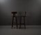 Brutalist Oak Bar Stools, 1950s, Set of 2, Image 3