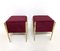 Vintage Hocker aus Messing & Bordeaux Samt, 1970er 6