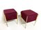 Vintage Stool in Brass and Bordeaux Velvet, 1970s 3