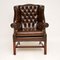 Antique Georgian Leather Wing Back Armchair, 1950s, Image 2