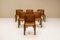 Model 300 Dining Chairs in Oak and Leather by Joe Colombo for Pozzi, Italy, 1965, Set of 6 2