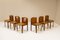 Model 300 Dining Chairs in Oak and Leather by Joe Colombo for Pozzi, Italy, 1965, Set of 6 1