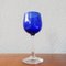 Bottle and Glasses in Cobalt Blue attributed to Marinha Grande, 1950s, Set of 3 13
