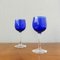 Bottle and Glasses in Cobalt Blue attributed to Marinha Grande, 1950s, Set of 3 11