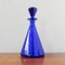 Bottle and Glasses in Cobalt Blue attributed to Marinha Grande, 1950s, Set of 3, Image 3