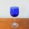 Bottle and Glasses in Cobalt Blue attributed to Marinha Grande, 1950s, Set of 3 12