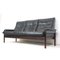 Danish Black Leather 3-Seater Sofa, 1960s 2