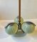 3-Armed Functionalist Ceiling Lamp with Light Green Shades, Germany, 1930s, Image 6