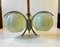 3-Armed Functionalist Ceiling Lamp with Light Green Shades, Germany, 1930s 9