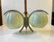 3-Armed Functionalist Ceiling Lamp with Light Green Shades, Germany, 1930s, Image 9