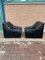 Armchairs in Black Leather, Italy, 1980s, Set of 2 6