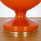 Tischlampe aus orangefarbenem Glas und Metall 2