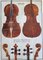Lithographies Vintage of a 1777 Violine, a 1580s Cello and a 1730s Cello par Clarissa Bruce & Richard Valencia pour The Strad, Set de 3 1