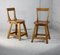 Brutalist Wooden Stools, France, 1960s, Set of 2, Image 23