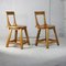 Brutalist Wooden Stools, France, 1960s, Set of 2, Image 1