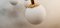 Lampadario in ottone con finestre a sfera bianco opalino, Immagine 18
