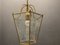 Lampada a sospensione in ottone e vetro, anni '60, Immagine 4