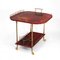 Lacquered Red Parchment Vellum and Gilt Metal Drinks Trolley by Aldo Tura for Tura Milano, 1950s, Image 9