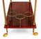 Lacquered Red Parchment Vellum and Gilt Metal Drinks Trolley by Aldo Tura for Tura Milano, 1950s, Image 8