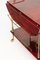 Lacquered Red Parchment Vellum and Gilt Metal Drinks Trolley by Aldo Tura for Tura Milano, 1950s, Image 5