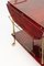 Rot lackierter Servierwagen aus Pergament Pergament & Vergoldetem Metall von Aldo Tura für Tura Milano, 1950er 5
