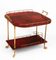 Lacquered Red Parchment Vellum and Gilt Metal Drinks Trolley by Aldo Tura for Tura Milano, 1950s 10