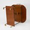 Lacquered Red Parchment Vellum and Gilt Metal Drinks Trolley by Aldo Tura for Tura Milano, 1950s, Image 15