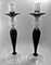 Art Deco Italian Black Crystal Candlesticks, 1985, Set of 2 4