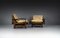 Lounge Chairs in Softwood and Leather, France, 1960s, Set of 2 7