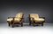 Fauteuils en Bois Résineux et Cuir, France, 1960s, Set de 2 4