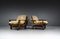 Fauteuils en Bois Résineux et Cuir, France, 1960s, Set de 2 1