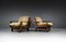 Lounge Chairs in Softwood and Leather, France, 1960s, Set of 2 1