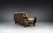 2-Sitzer Lounge Sofa aus Weichholz und Leder, Frankreich, 1960er 5