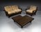 2-Sitzer Lounge Sofa aus Weichholz und Leder, Frankreich, 1960er 19