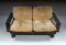 2-Seater Lounge Sofa in Softwood and Leather, France, 1960s, Image 21