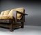 2-Seater Lounge Sofa in Softwood and Leather, France, 1960s, Image 15